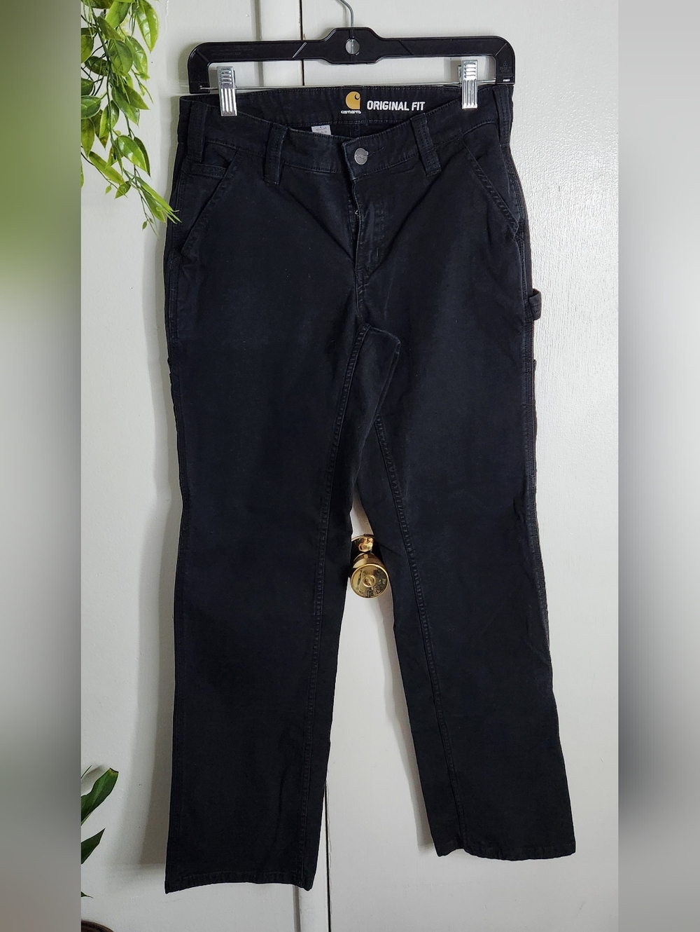 🔥Carhartt Black Work Pants Original Fit Utility Carpenter Pants Size 2 Regular
